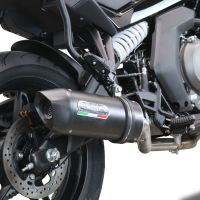 Exhaust compatible with Cf Moto 650 Gt 2022-2024, Furore Nero, Racing slip-on exhaust, including link pipe and removable db killer
