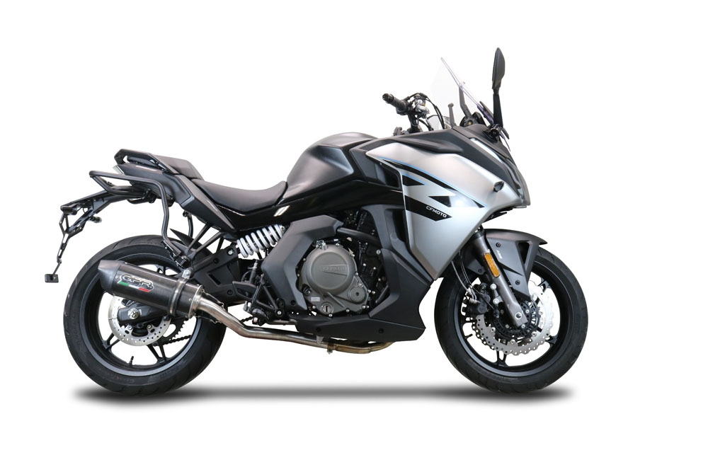 Esapament GPR compatibil cu Cf Moto 650 Gt 2022 Evacuare slip-on de curse, inclusiv cot de legătură și db killer detașabil,Furore Poppy