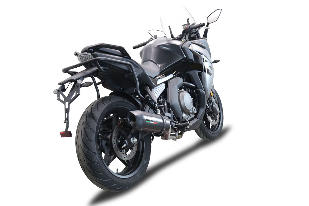 Esapament GPR compatibil cu Cf Moto 650 Gt 2022 Evacuare slip-on de curse, inclusiv cot de legătură și db killer detașabil,Furore Poppy