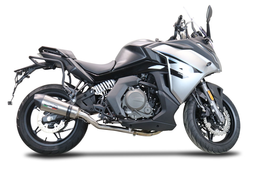 Esapament GPR compatibil cu Cf Moto 650 Gt 2022 Evacuare slip-on de curse, inclusiv cot de legătură și db killer detașabil,New Grand Prix Evo Titanium