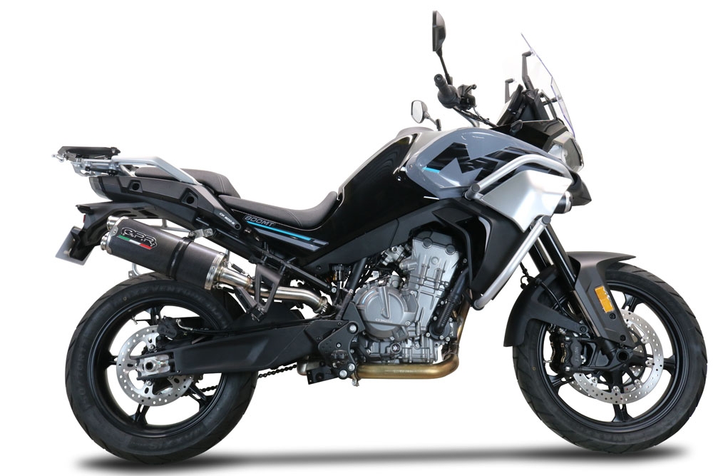 Esapament GPR compatibil cu Cf Moto 800 Mt Sport 2022 Evacuare slip-on omologata, inclusiv db killer detașabil și cot de legătură,Dual Poppy