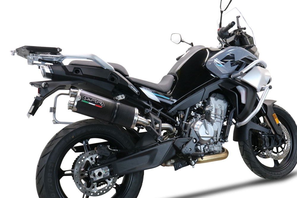 Esapament GPR compatibil cu Cf Moto 800 Mt Sport 2022 Evacuare slip-on omologata, inclusiv db killer detașabil și cot de legătură,Dual Poppy