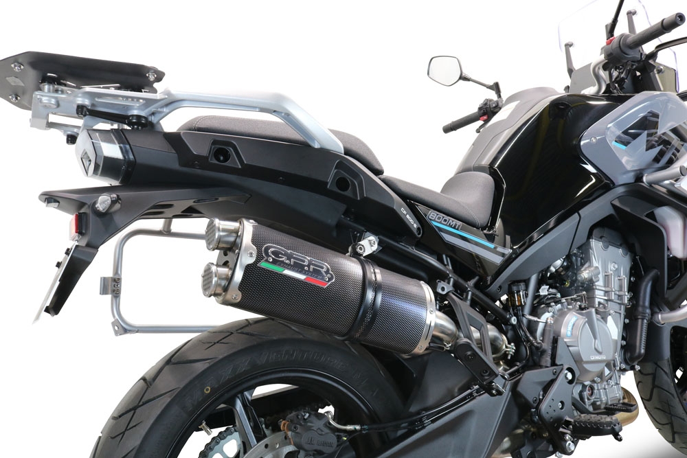Esapament GPR compatibil cu Cf Moto 800 Mt Sport 2022 Evacuare slip-on omologata, inclusiv db killer detașabil și cot de legătură,Dual Poppy