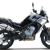 Esapament GPR compatibil cu Cf Moto 800 Mt Touring 2022 Evacuare slip-on omologata, inclusiv db killer detașabil și cot de legătură,Dual Titanium
