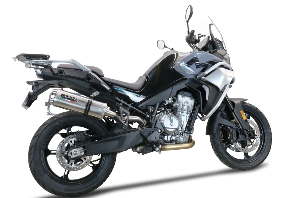 Esapament GPR compatibil cu Cf Moto 800 Mt Touring 2022 Evacuare slip-on omologata, inclusiv db killer detașabil și cot de legătură,Dual Titanium