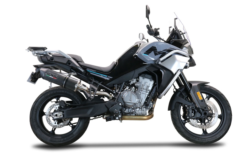 Esapament GPR compatibil cu Cf Moto 800 Mt Touring 2022 Evacuare slip-on omologata, inclusiv db killer detașabil și cot de legătură,Furore Evo4 Poppy