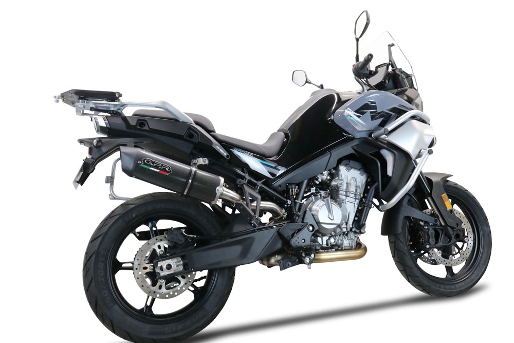 Esapament GPR compatibil cu Cf Moto 800 Mt Touring 2022 Evacuare slip-on omologata, inclusiv db killer detașabil și cot de legătură,Furore Evo4 Poppy