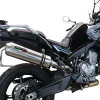 Esapament GPR compatibil cu Cf Moto 800 Mt Touring 2022 Evacuare slip-on omologata, inclusiv db killer detașabil și cot de legătură,Satinox 