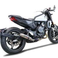 Exhaust compatible with Cf Moto 700 CL-X Adv 2022-2024, Deeptone Inox, Homologated legal slip-on exhaust including removable db killer and link pipe
