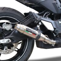 Exhaust compatible with Cf Moto 700 CL-X Adv 2022-2024, Deeptone Inox, Homologated legal slip-on exhaust including removable db killer and link pipe