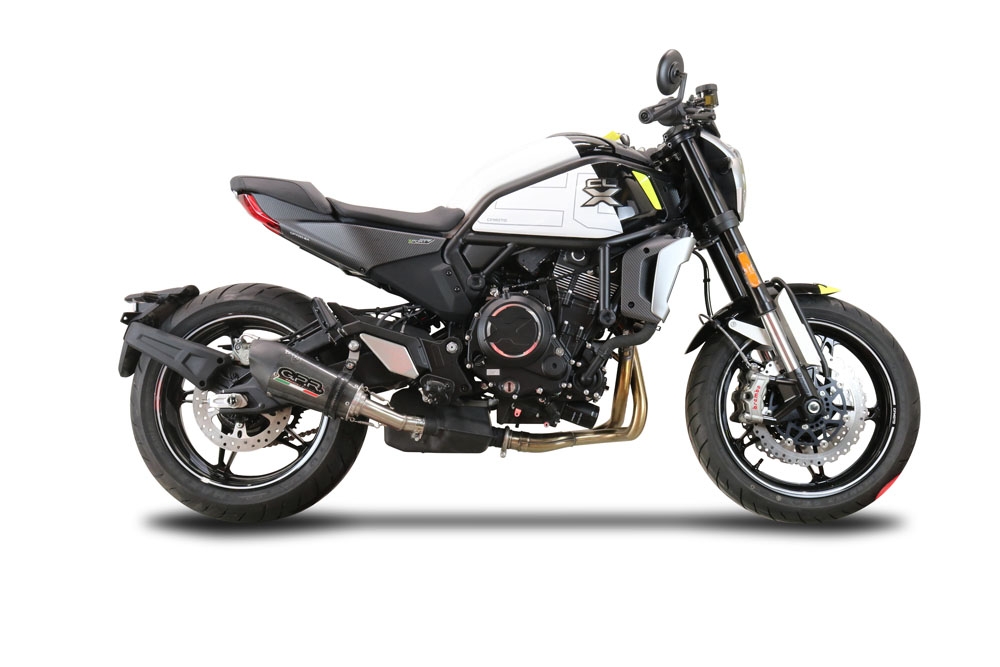 Esapament GPR compatibil cu Cf Moto 700 CL-X Sport 2022 Evacuare slip-on omologata, inclusiv db killer detașabil și cot de legătură,New Grand Prix Evo Poppy