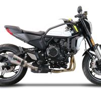 Esapament GPR compatibil cu Cf Moto 700 CL-X Sport 2022 Evacuare slip-on omologata, inclusiv db killer detașabil și cot de legătură,New Grand Prix Evo Titanium