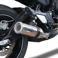 Esapament GPR compatibil cu Cf Moto 700 CL-X Adv 2022 Evacuare slip-on omologata, inclusiv db killer detașabil și cot de legătură,M3 Inox 