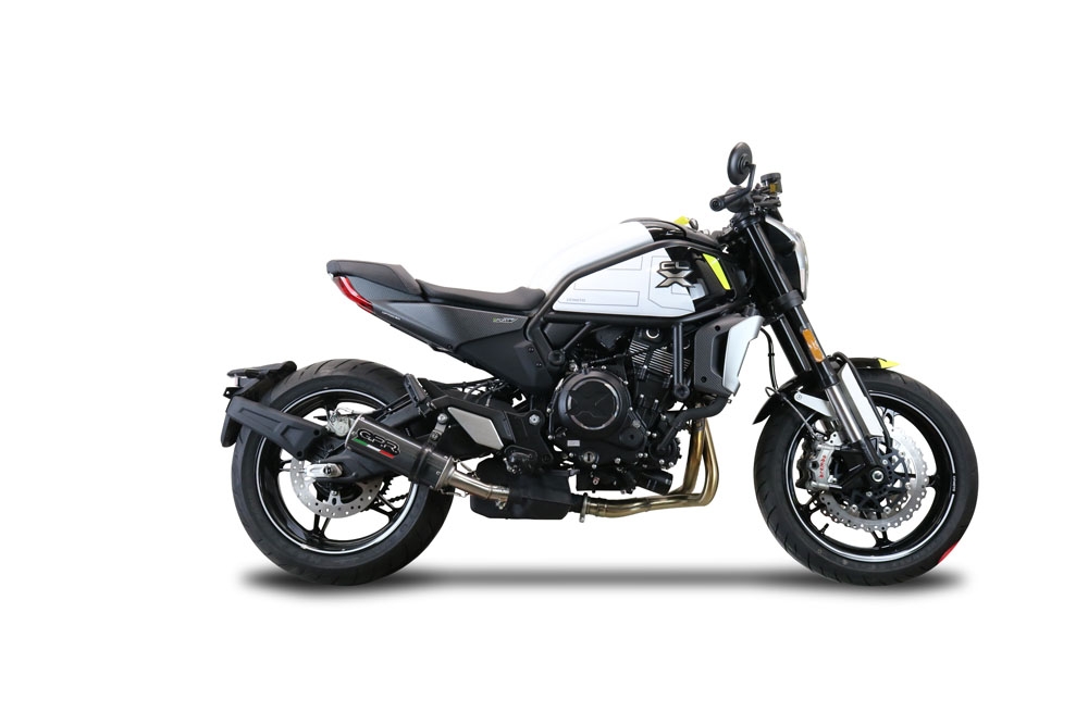 Exhaust compatible with Cf Moto 700 CL-X Adv 2022-2024, M3 Poppy , Homologated legal slip-on exhaust including removable db killer and link pipe
