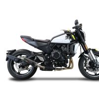 Exhaust compatible with Cf Moto 700 CL-X Adv 2022-2024, M3 Poppy , Homologated legal slip-on exhaust including removable db killer and link pipe