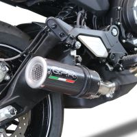 Exhaust compatible with Cf Moto 700 CL-X Adv 2022-2024, M3 Poppy , Homologated legal slip-on exhaust including removable db killer and link pipe