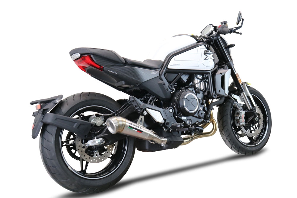Esapament GPR compatibil cu Cf Moto 700 CL-X Adv 2022 Evacuare slip-on omologata, inclusiv db killer detașabil și cot de legătură,Powercone Evo