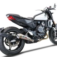 Esapament GPR compatibil cu Cf Moto 700 CL-X Adv 2022 Evacuare slip-on omologata, inclusiv db killer detașabil și cot de legătură,Powercone Evo