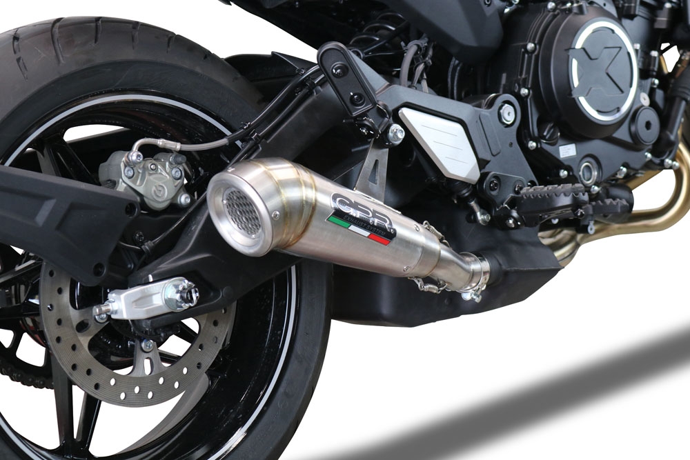 Esapament GPR compatibil cu Cf Moto 700 CL-X Adv 2022 Evacuare slip-on omologata, inclusiv db killer detașabil și cot de legătură,Powercone Evo