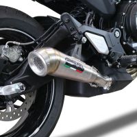 Esapament GPR compatibil cu Cf Moto 700 CL-X Adv 2022 Evacuare slip-on omologata, inclusiv db killer detașabil și cot de legătură,Powercone Evo