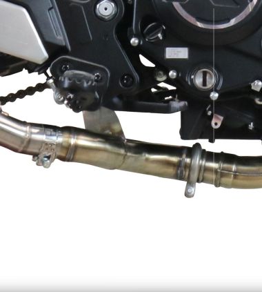 Exhaust compatible with Cf Moto 700 CL-X Heritage 2022-2024, Decatalizzatore, Decat pipe