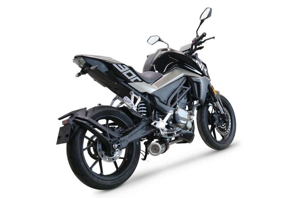Exhaust compatible with Cf Moto 300 NK 2022-2024, M3 Poppy , Racing full system exhaust, including removable db killer