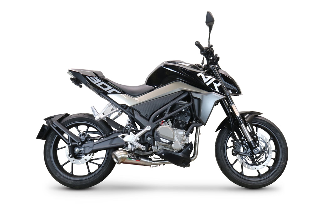 Esapament GPR compatibil cu Cf Moto 300 NK 2022 Sistem complet de evacuare legal omologat, inclusiv db killer și catalizator detașabil,Powercone Evo