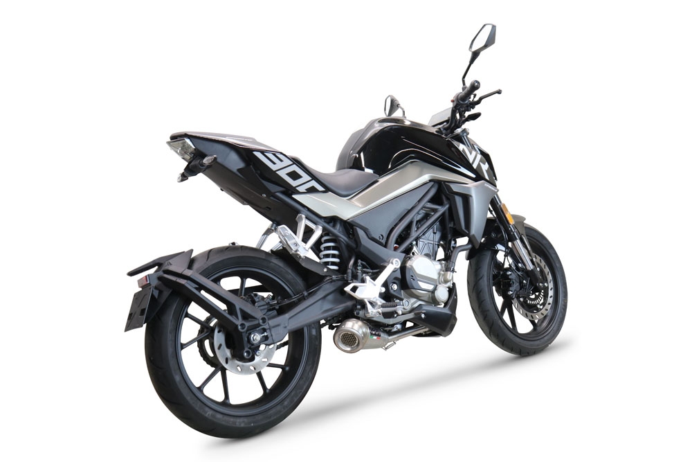 Esapament GPR compatibil cu Cf Moto 300 NK 2022 Sistem complet de evacuare legal omologat, inclusiv db killer și catalizator detașabil,Powercone Evo