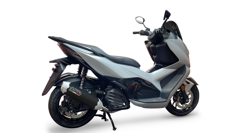 Exhaust compatible with Zontes D 125 2022-2024, Pentascooter, Homologated legal full system exhaust, including removable db killer and catalyst