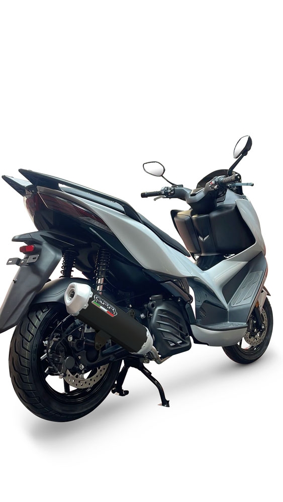 Exhaust compatible with Zontes D 125 2022-2024, Pentascooter, Homologated legal full system exhaust, including removable db killer and catalyst