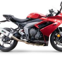 Esapament GPR compatibil cu Triumph Daytona 660 2023 Sistem complet de evacuare legal omologat, inclusiv db killer și catalizator detașabil,Albus Evo4