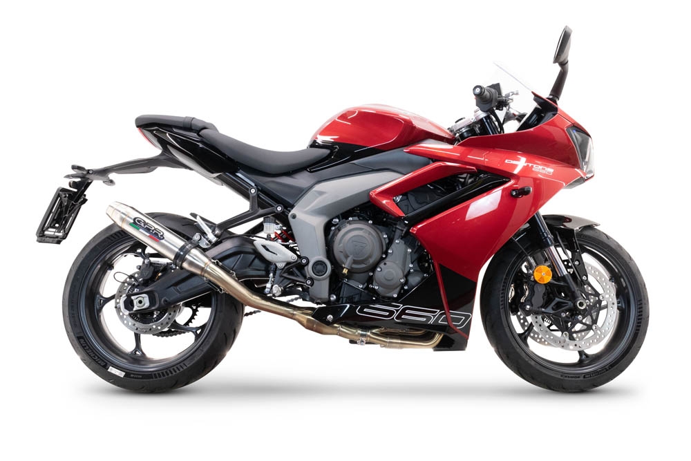 Exhaust compatible with Triumph Daytona 660 2023-2025, Deeptone Inox, Racing full system exhaust