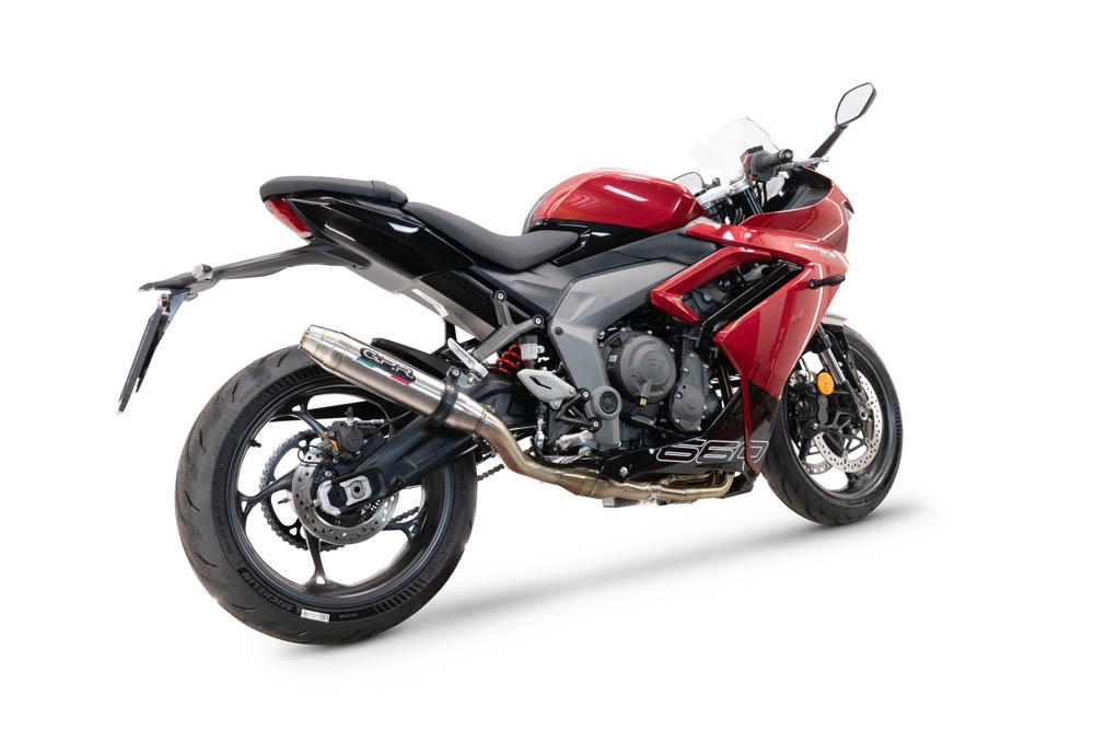 Exhaust compatible with Triumph Daytona 660 2023-2025, Deeptone Inox, Racing full system exhaust