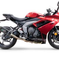 Esapament GPR compatibil cu Triumph Daytona 660 2023 Sistem complet de evacuare Racing, inclusiv db killer detașabil,Furore Nero