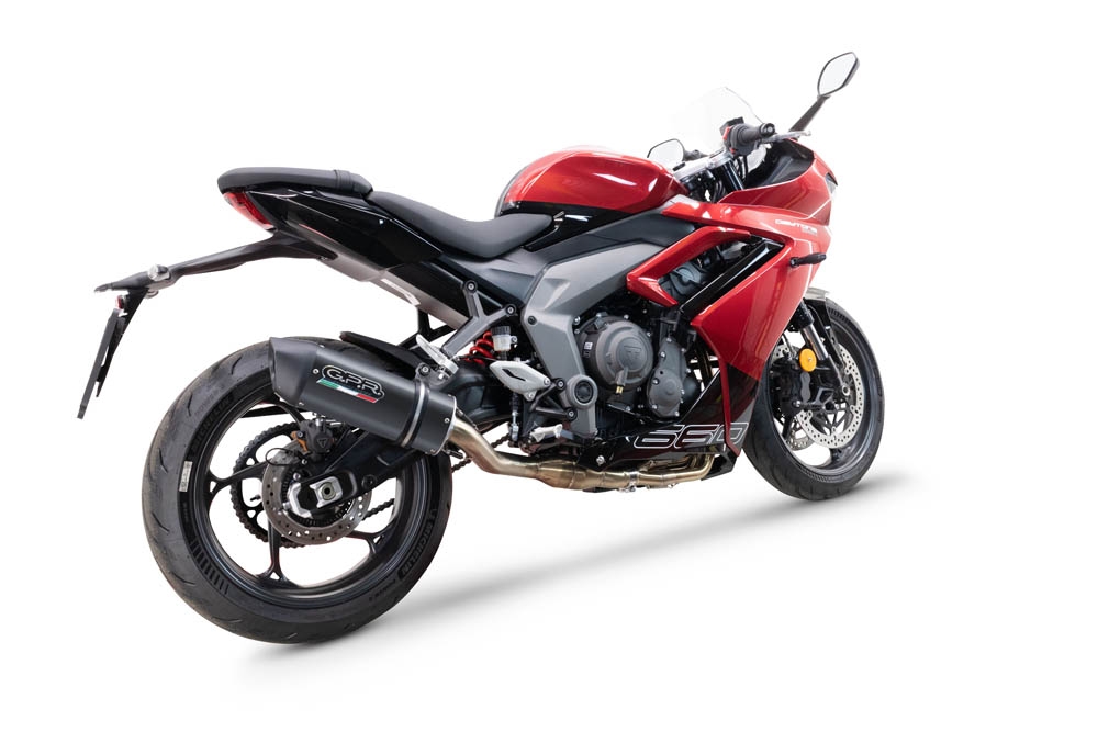 Esapament GPR compatibil cu Triumph Daytona 660 2023 Sistem complet de evacuare Racing, inclusiv db killer detașabil,Furore Nero