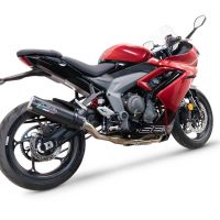 Esapament GPR compatibil cu Triumph Daytona 660 2023 Sistem complet de evacuare legal omologat, inclusiv db killer și catalizator detașabil,M3 Black Titanium