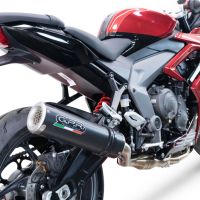 Esapament GPR compatibil cu Triumph Daytona 660 2023 Sistem complet de evacuare legal omologat, inclusiv db killer și catalizator detașabil,M3 Black Titanium