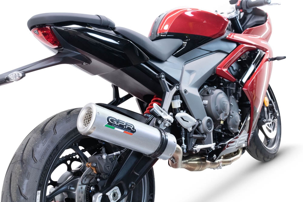 Esapament GPR compatibil cu Triumph Daytona 660 2023 Sistem complet de evacuare Racing, inclusiv db killer detașabil,M3 Inox 