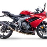 Exhaust compatible with Triumph Daytona 660 2023-2025, M3 Black Titanium, Racing full system exhaust, including removable db killer