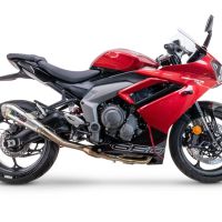 Esapament GPR compatibil cu Triumph Daytona 660 2023 Sistem complet de evacuare Racing, inclusiv db killer detașabil,Powercone Evo