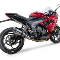 Esapament GPR compatibil cu Triumph Daytona 660 2023 Sistem complet de evacuare Racing, inclusiv db killer detașabil,New Grand Prix Evo Titanium