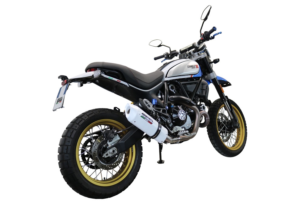 Exhaust compatible with Ducati Scrambler 800 Nightshift 2021-2022, Albus Evo4, Homologated legal slip-on exhaust including removable db killer, link pipe and catalyst
