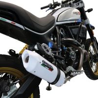 Exhaust compatible with Ducati Scrambler 800 Nightshift 2021-2022, Albus Evo4, Homologated legal slip-on exhaust including removable db killer, link pipe and catalyst