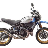 Esapament GPR compatibil cu Ducati Scrambler 800 Desert Sled -DS Fasthouse 2021 Evacuare slip-on omologata, inclusiv db killer detașabil, cot de legătură și catalizator,Deeptone Inox
