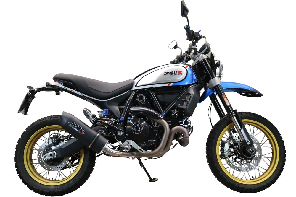 Esapament GPR compatibil cu Ducati Scrambler 800 Desert Sled -DS Fasthouse 2021 Evacuare slip-on omologata, inclusiv db killer detașabil, cot de legătură și catalizator,Furore Evo4 Poppy