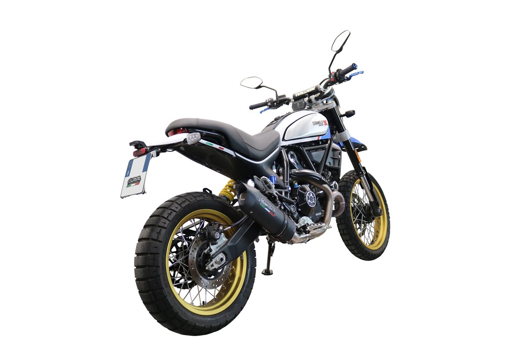 Esapament GPR compatibil cu Ducati Scrambler 800 Nightshift -Urban Motard 2021 Evacuare slip-on omologata, inclusiv db killer detașabil, cot de legătură și catalizator,Furore Evo4 Nero