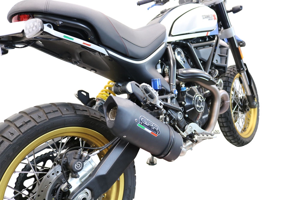 Esapament GPR compatibil cu Ducati Scrambler 800 Nightshift -Urban Motard 2021 Evacuare slip-on omologata, inclusiv db killer detașabil, cot de legătură și catalizator,Furore Evo4 Nero