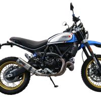 Esapament GPR compatibil cu Ducati Scrambler 800 Desert Sled -DS Fasthouse 2021 Evacuare slip-on omologata, inclusiv db killer detașabil, cot de legătură și catalizator,M3 Inox 