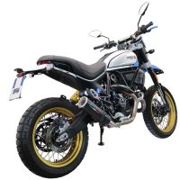 Esapament GPR compatibil cu Ducati Scrambler 800 Desert Sled -DS Fasthouse 2021 Evacuare slip-on omologata, inclusiv db killer detașabil, cot de legătură și catalizator,M3 Black Titanium