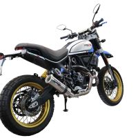 Esapament GPR compatibil cu Ducati Scrambler 800 Desert Sled -DS Fasthouse 2021 Evacuare slip-on omologata, inclusiv db killer detașabil, cot de legătură și catalizator,M3 Titanium Natural